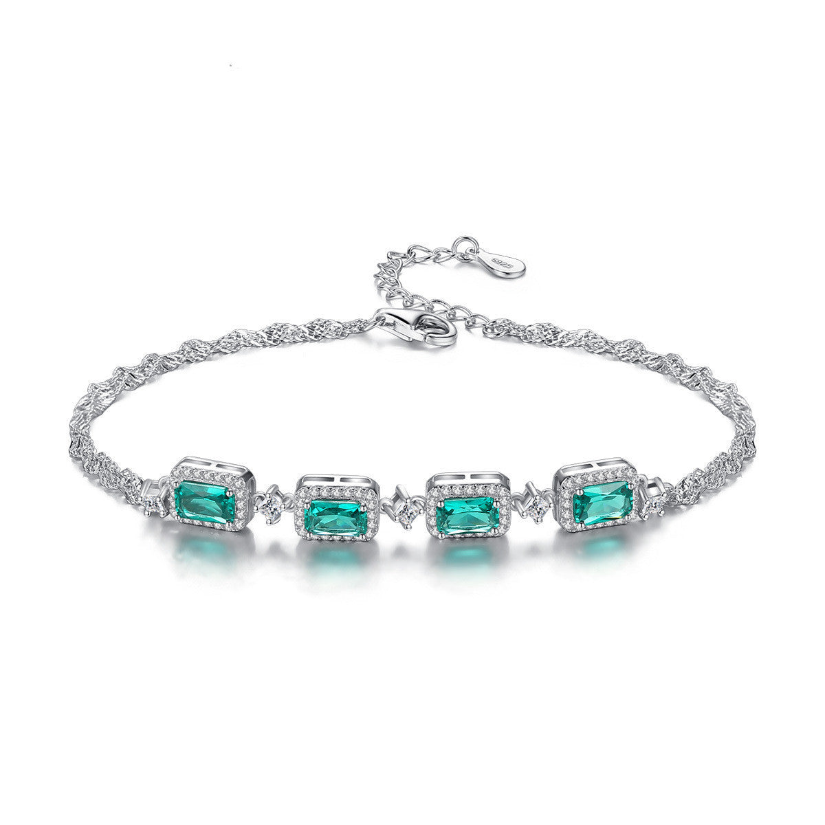 Pulseira Lady Esmeralda Prata 925