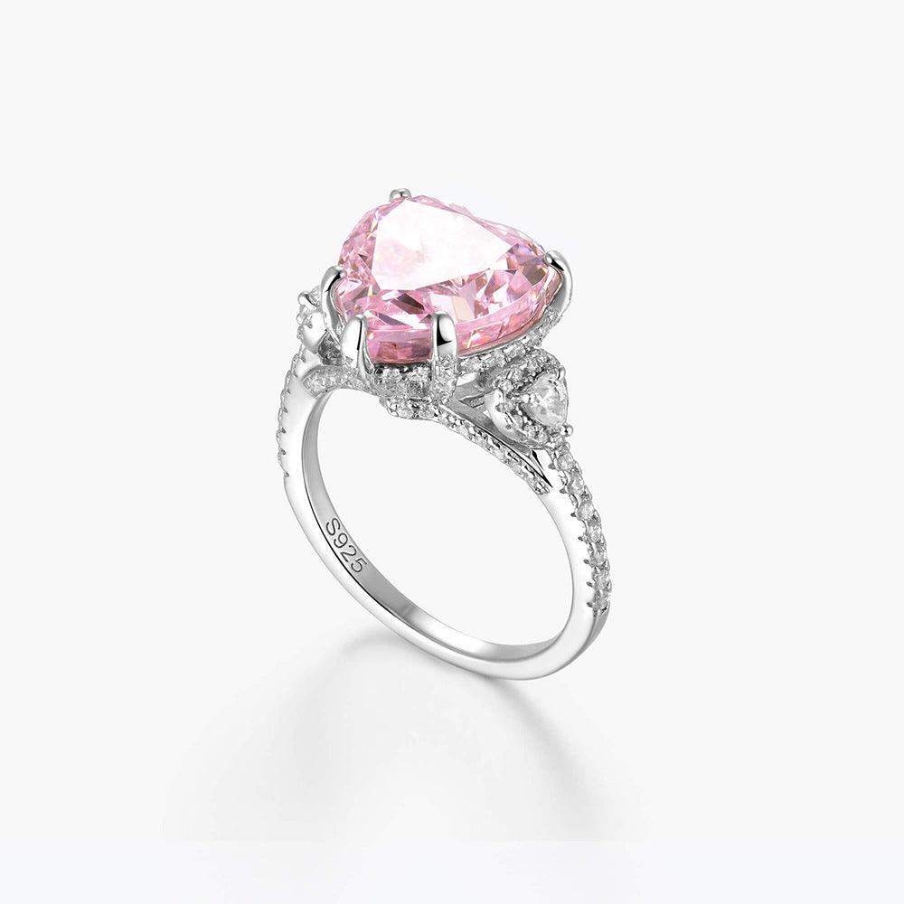 Anel 'Loving Heart' Zircon Safira Prata 925