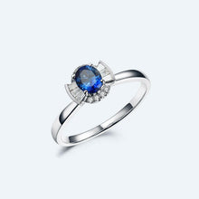 Anel Ouro Branco 18K Eternité Safira