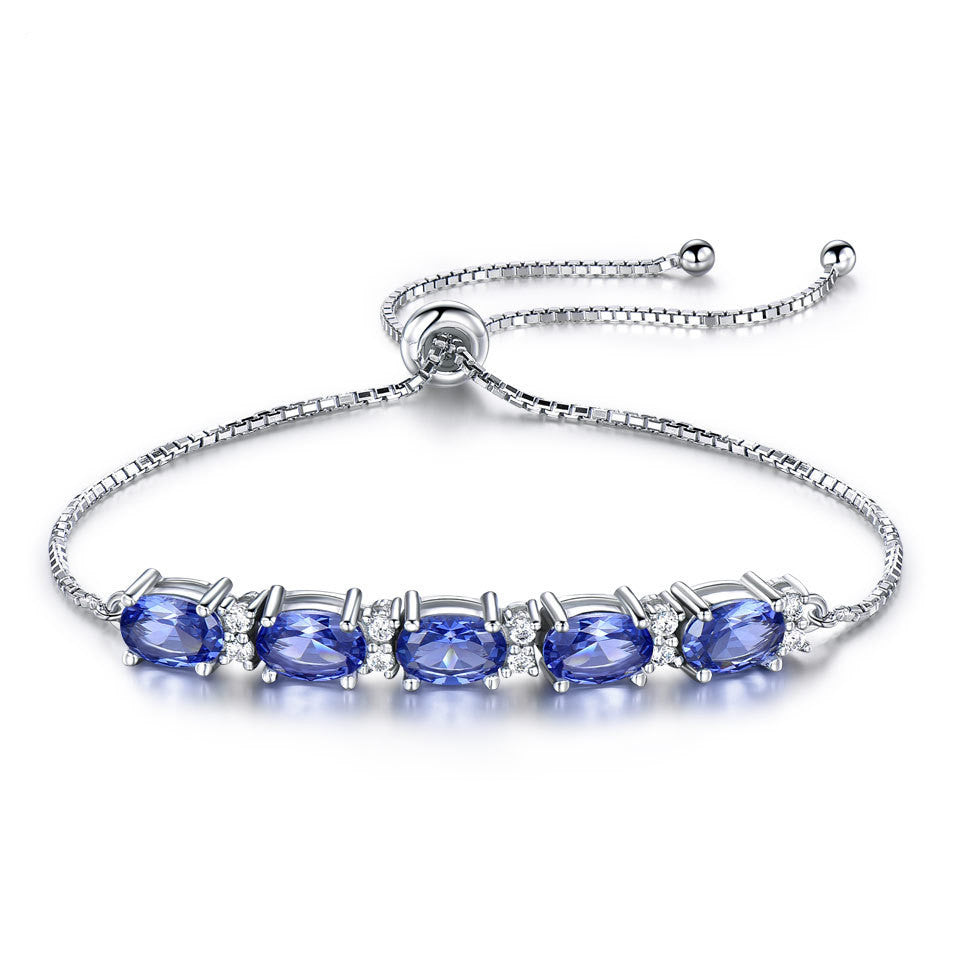 Pulseira Encanto Topázio Azul Prata 925